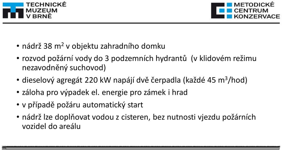 45 m 3 /hod) záloha pro výpadek el.