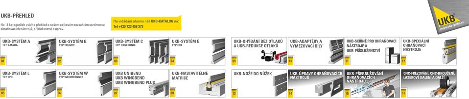 UKB-REDUKCE OTLAKŮ UKB-ADAPTÉRY A VYMEZOVACÍ DÍLY UKB-SKŘÍNĚ PRO OHRAŇOVACÍ NÁSTROJE A UKB-PŘÍSLUŠENSTVÍ UKB-SPECIÁLNÍ OHRAŇOVACÍ NÁSTROJE 01 02 03 04 09 10 11 12 UKB-SYSTÉM L TYP LVD