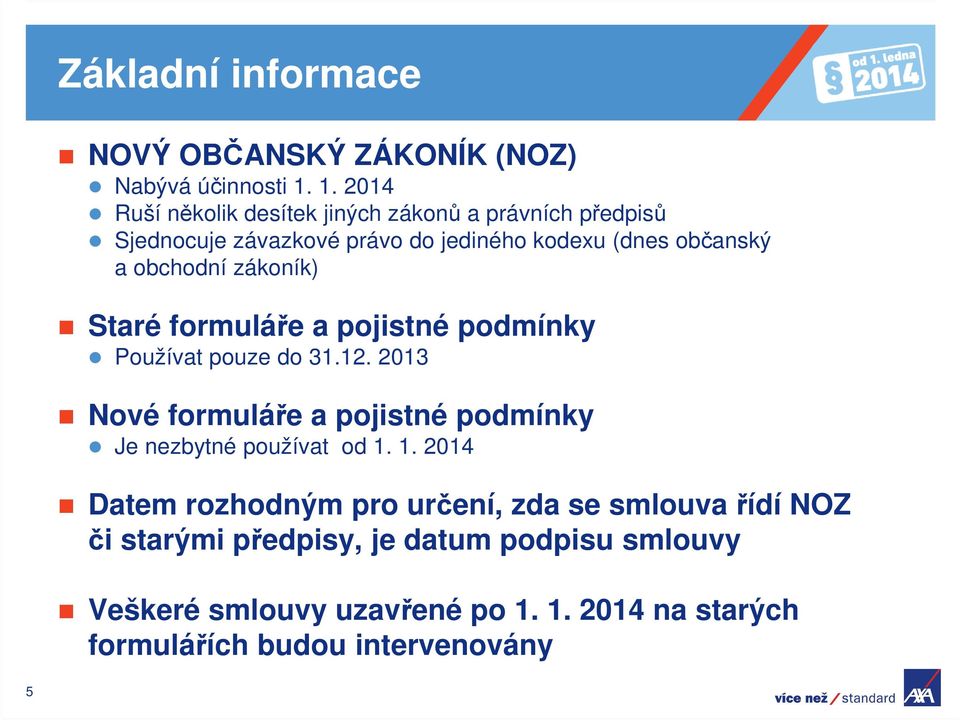 obchodní zákoník) Staré formuláře a pojistné podmínky Používat pouze do 31.12.