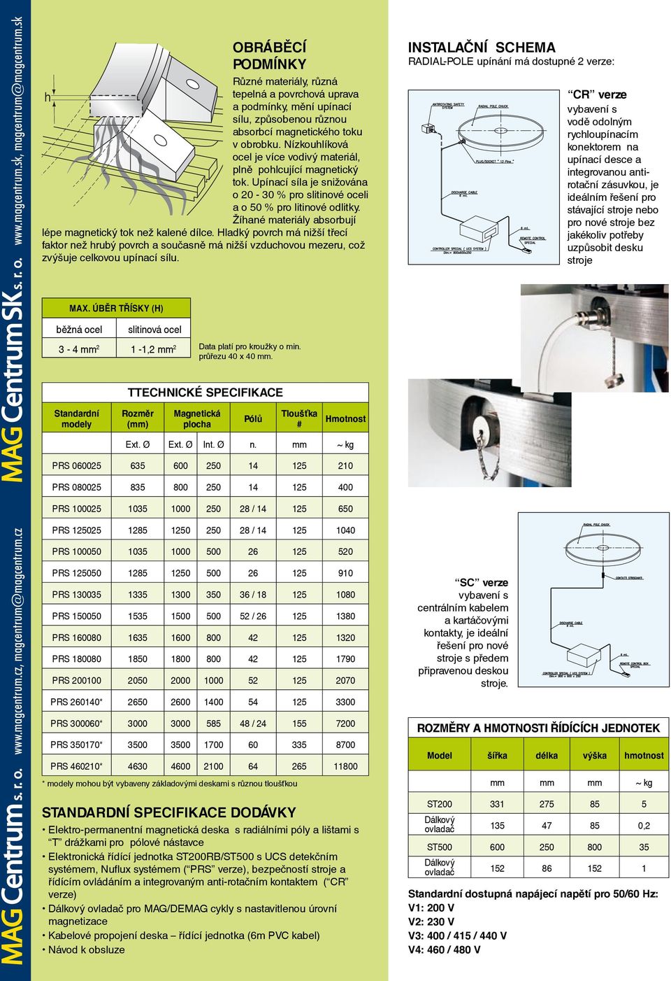 absorbcí magnetického toku v obrobku. Nízkouhlíková ocel je více vodivý materiál, plnì pohlcující magnetický tok. Upínací síla je snižována o 20-30 % pro slitinové oceli a o 50 % pro litinové odlitky.