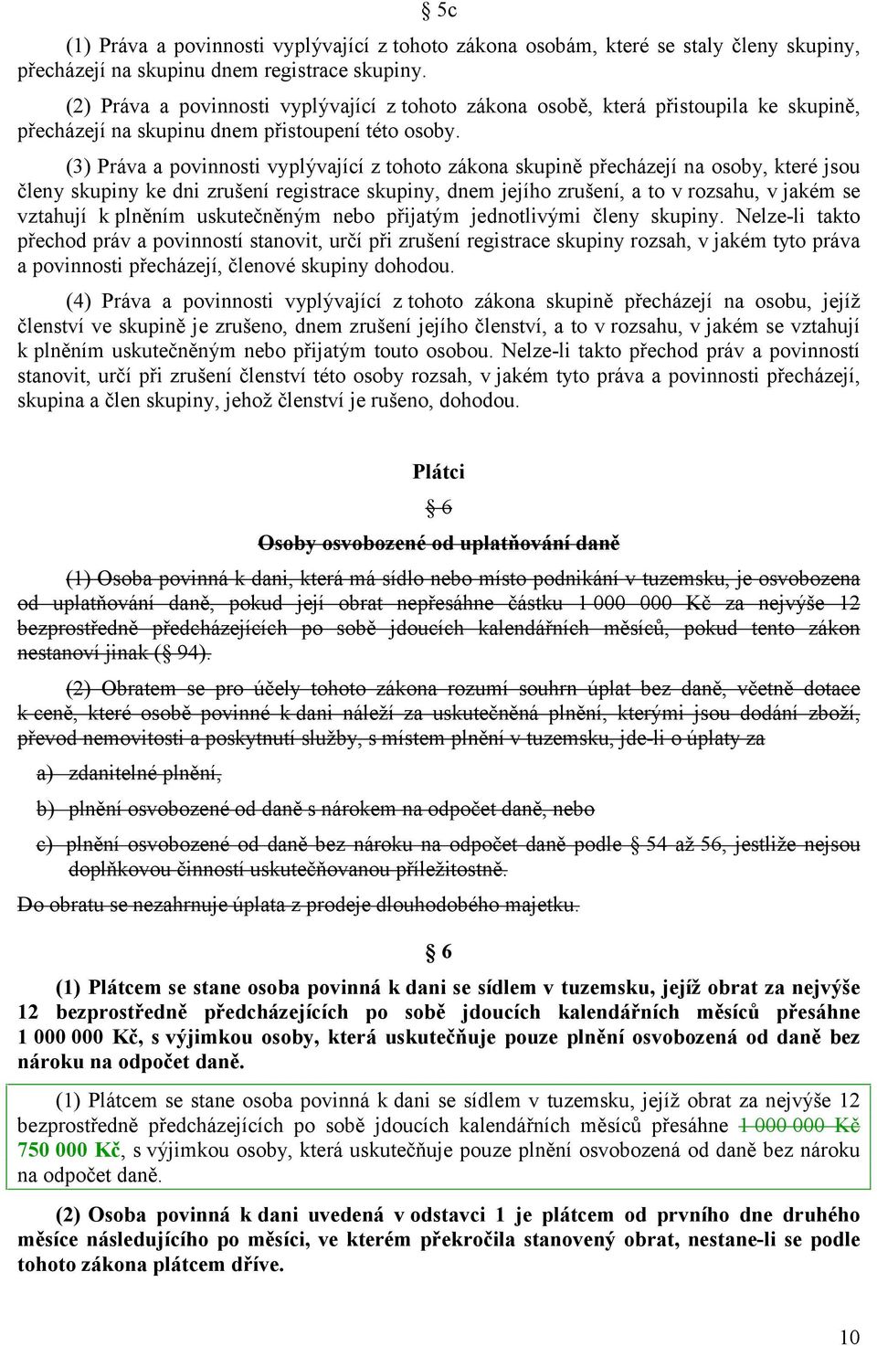 (3) Práva a povinnosti vyplývající z tohoto zákona skupině přecházejí na osoby, které jsou členy skupiny ke dni zrušení registrace skupiny, dnem jejího zrušení, a to v rozsahu, v jakém se vztahují k