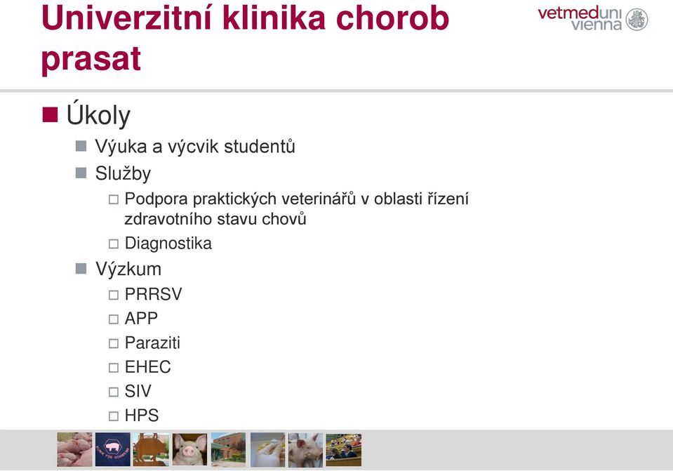 veterinářů v oblasti řízení zdravotního stavu