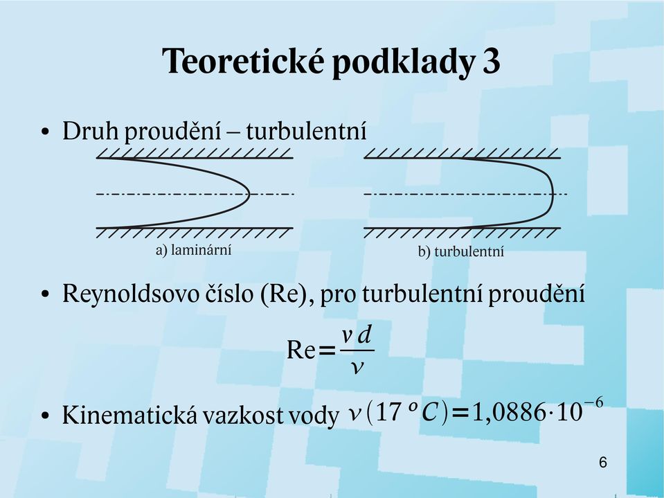 Reynoldsovo číslo (Re), pro turbulentní