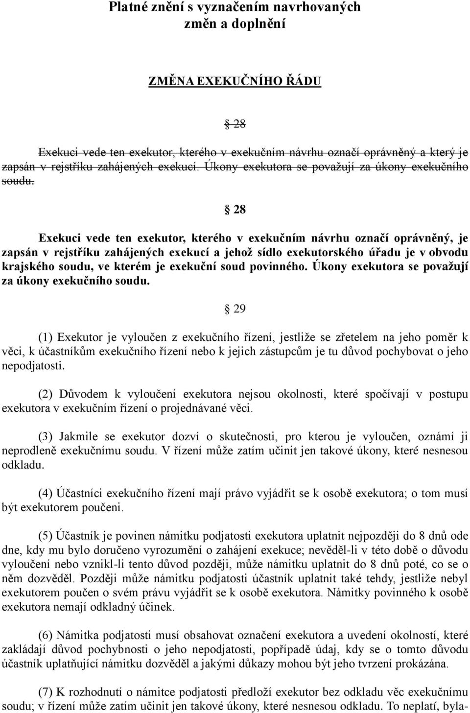 28 Exekuci vede ten exekutor, kterého v exekučním návrhu označí oprávněný, je zapsán v rejstříku zahájených exekucí a jehož sídlo exekutorského úřadu je v obvodu krajského soudu, ve kterém je