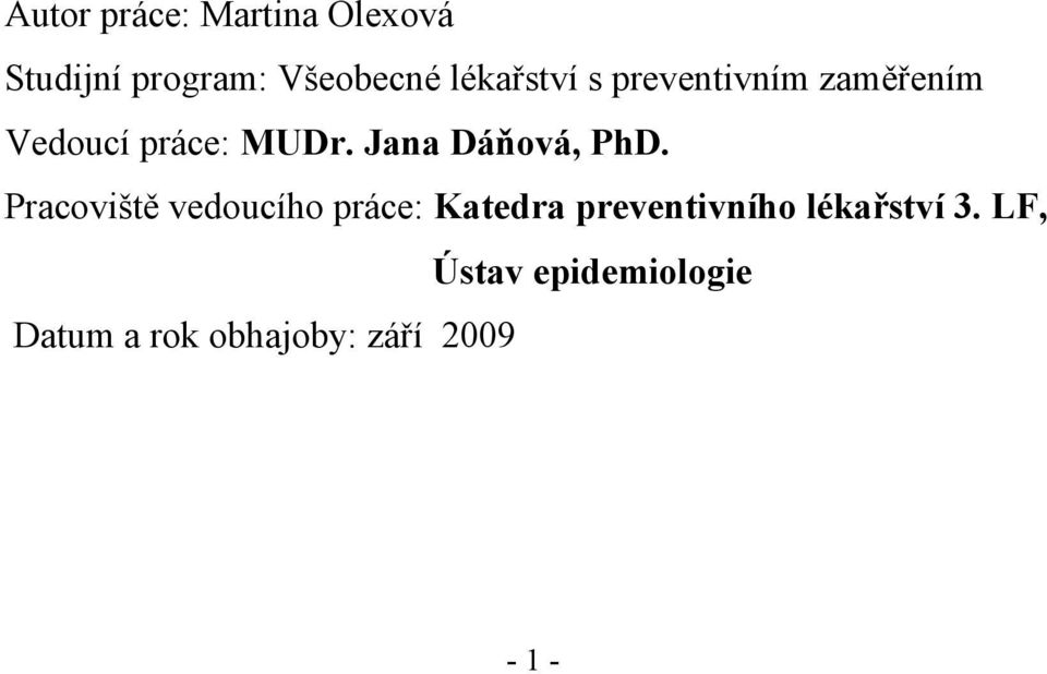 Jana Dáňová, PhD.
