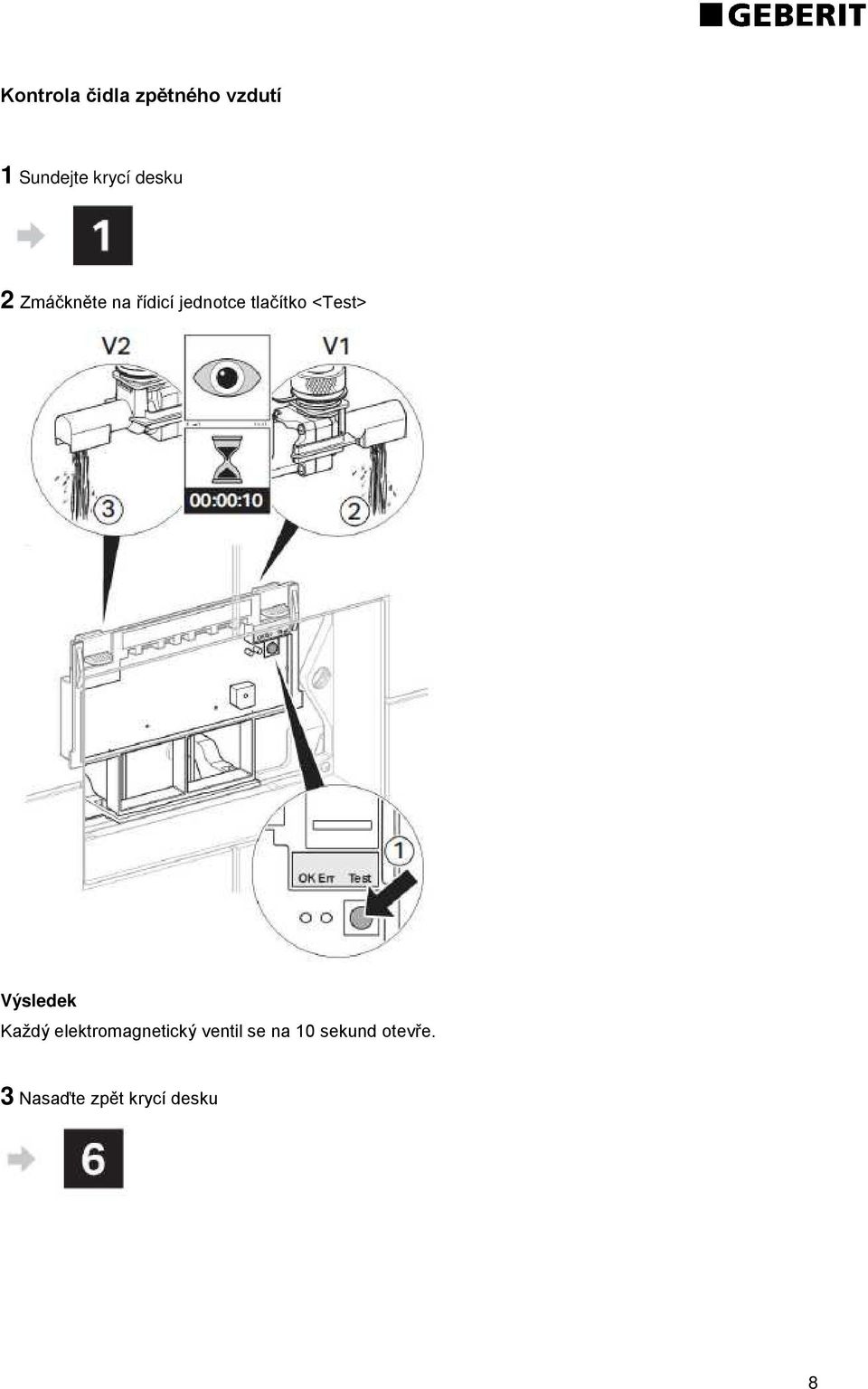 <Test> Výsledek Každý elektromagnetický ventil