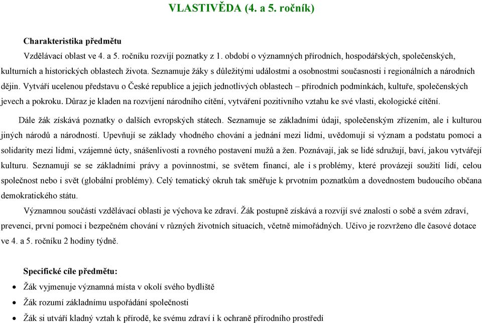 Seznamuje žáky s důležitými událostmi a osobnostmi současnosti i regionálních a národních dějin.