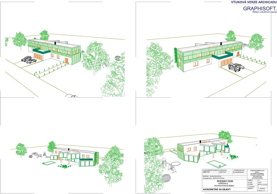 SÁZAVOU KOEČNÁ ARCHIEKONICKÉ ŘEŠENÍ AXONOMERIE NA OBJEK SŘEDNÍ