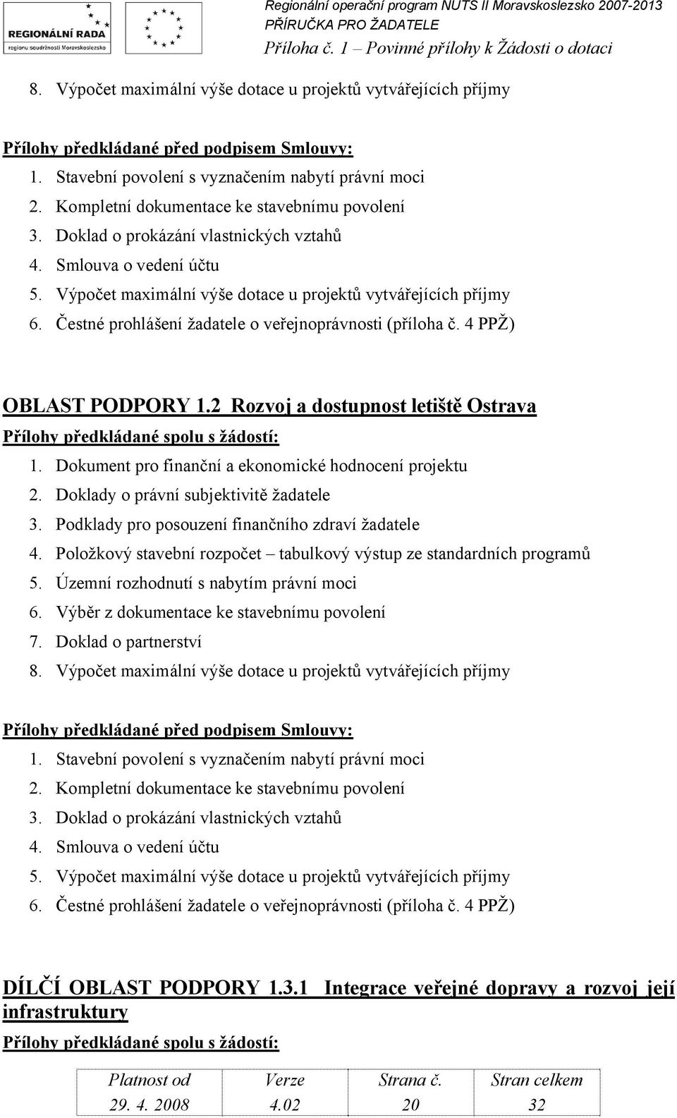 Položkový stavební rozpočet tabulkový výstup ze standardních programů 5. Územní rozhodnutí s nabytím právní moci 6. Výběr z dokumentace ke stavebnímu povolení 7. Doklad o partnerství 8.