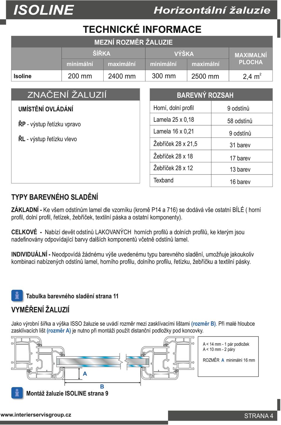 barev Texband 16 barev TYPY BAREVNÉHO SLADĚNÍ ZÁKLADNÍ - Ke všem odstínům lamel dle vzorníku (kromě P14 a 716) se dodává vše ostatní BÍLÉ ( horní profil, dolní profil, řetízek, žebříček, textilní