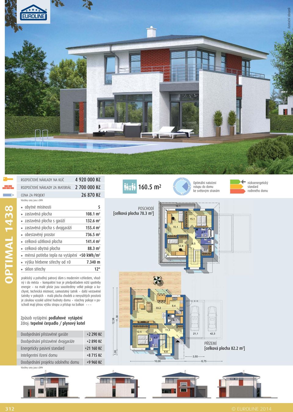 samostatný šatník další vestavěné šatníky v pokojích malá plocha chodeb a nevyužitých prostorů je zárukou vysoké užitné hodnoty domu všechny pokoje v poschodí mají plnou