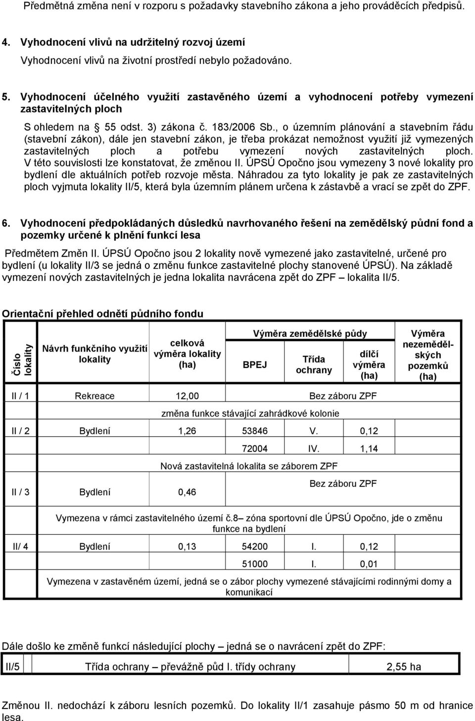 , o územním plánování a stavebním řádu (stavební zákon), dále jen stavební zákon, je třeba prokázat nemožnost využití již vymezených zastavitelných ploch a potřebu vymezení nových zastavitelných