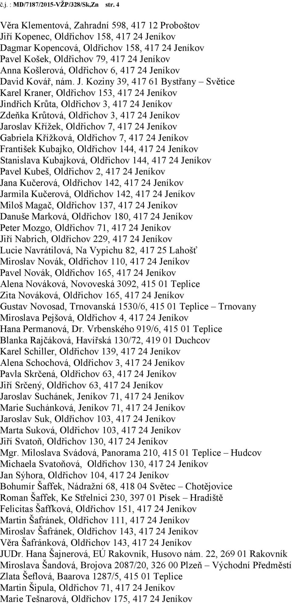 Oldřichov 6, 417 24 Je