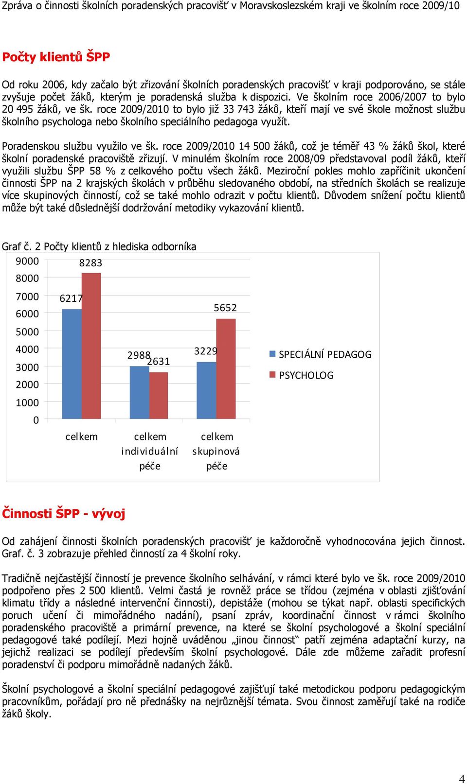 Poradenskou službu využilo ve šk. roce 29/21 1 5 žáků, což je téměř 3 % žáků škol, které školní poradenské pracoviště zřizují.