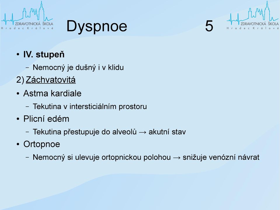 kardiale Tekutina v intersticiálním prostoru Plicní edém