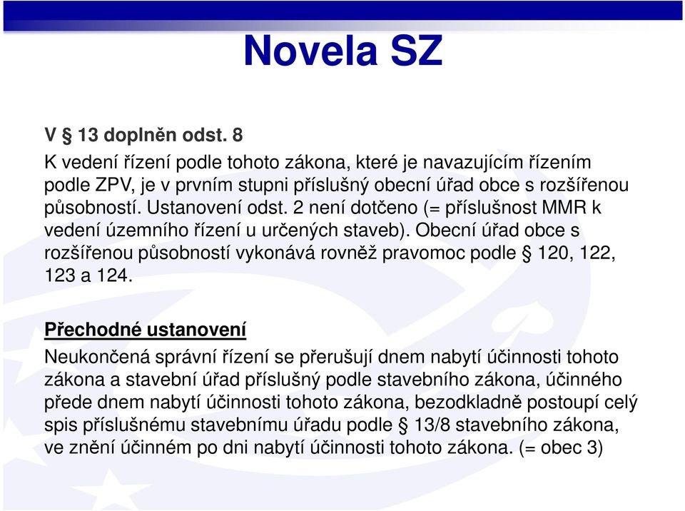 Obecní úřad obce s rozšířenou působností vykonává rovněž pravomoc podle 120, 122, 123 a 124.