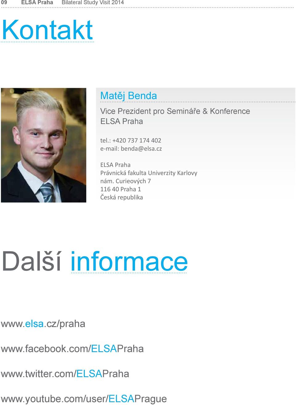 cz ELSA Praha Právnická fakulta Univerzity Karlovy nám.