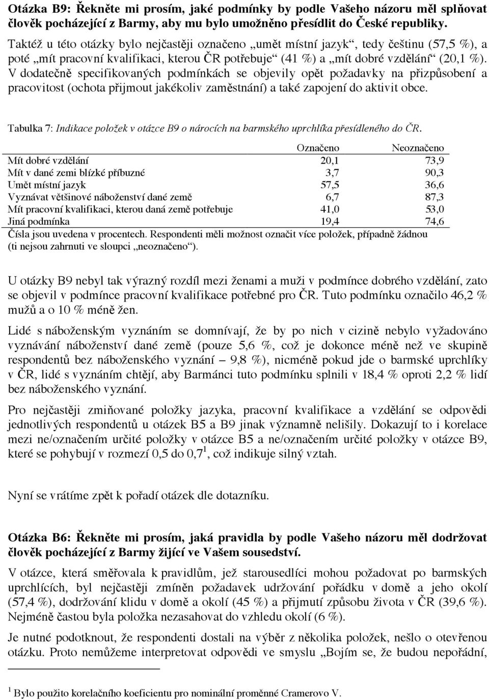 V dodate"n# specifikovan!ch podmínkách se objevily op#t po#adavky na p!izp$sobení a pracovitost (ochota p!ijmout jakékoliv zam#stnání) a také zapojení do aktivit obce. Tabulka 7: Indikace polo!