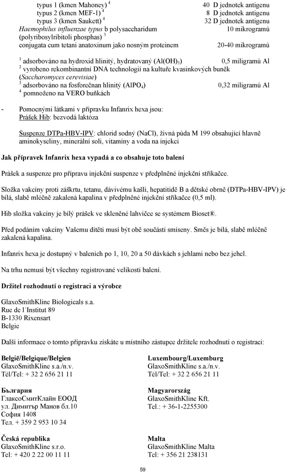 rekombinantní DNA technologií na kultuře kvasinkových buněk (Saccharomyces cerevisiae) 3 adsorbováno na fosforečnan hlinitý (AlPO 4 ) 0,32 miligramů Al 4 pomnoženo na VERO buňkách - Pomocnými látkami