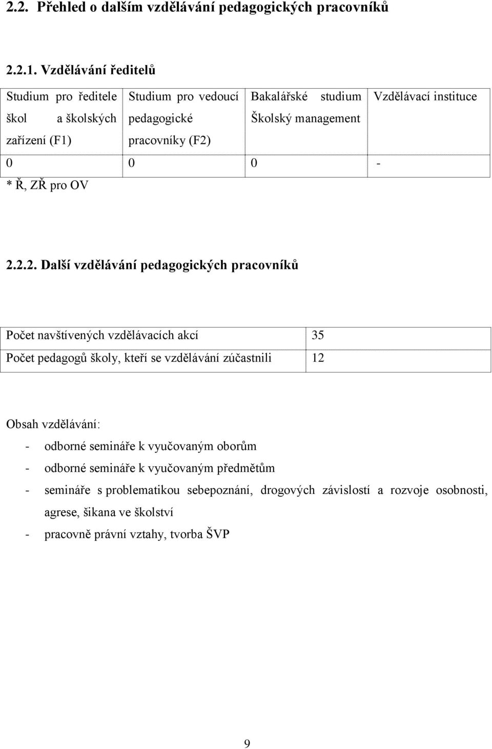 pracovníky (F2)