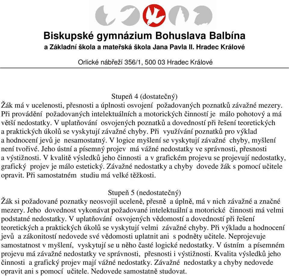 V uplatňování osvojených poznatků a dovedností při řešení teoretických a praktických úkolů se vyskytují závažné chyby. Při využívání poznatků pro výklad a hodnocení jevů je nesamostatný.