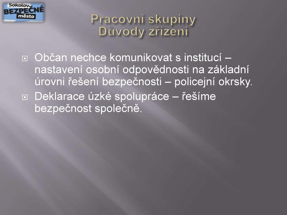 úrovni řešení bezpečnosti policejní okrsky.