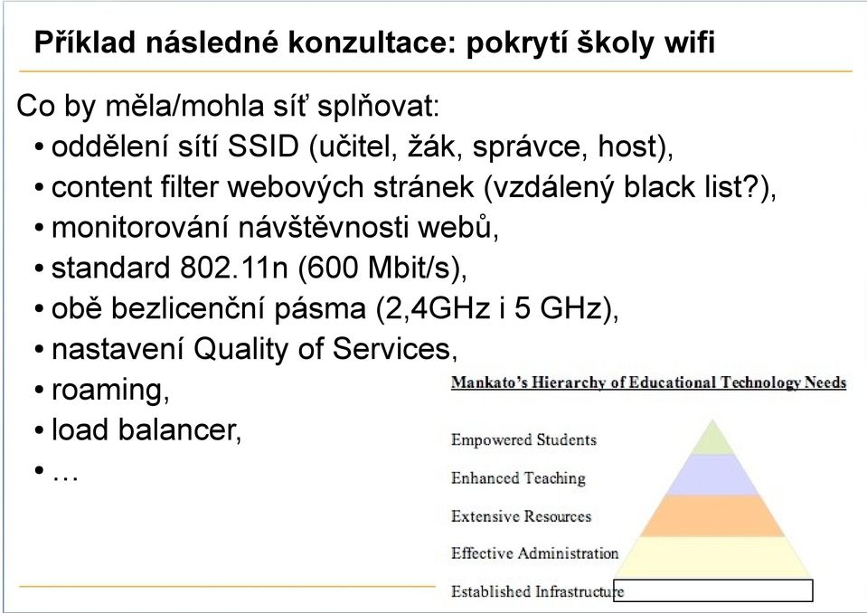 (vzdálený black list?), monitorování návštěvnosti webů, standard 802.