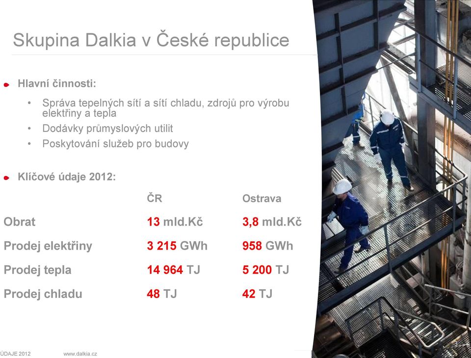 budovy Klíčové údaje 2012: ČR Ostrava Obrat 13 mld.kč 3,8 mld.