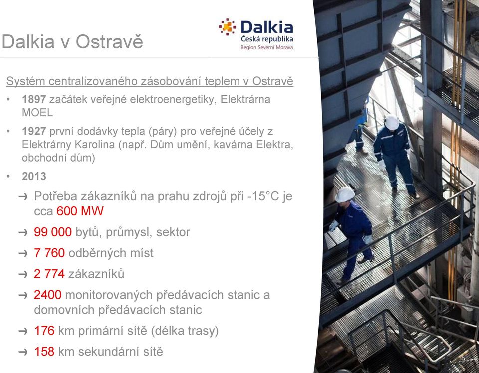 Dům umění, kavárna Elektra, obchodní dům) 2013 Potřeba zákazníků na prahu zdrojů při -15 C je cca 600 MW 99 000 bytů,