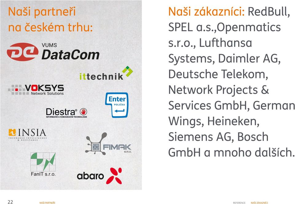 & Services GmbH, German Wings, Heineken, Siemens AG, Bosch GmbH a mnoho