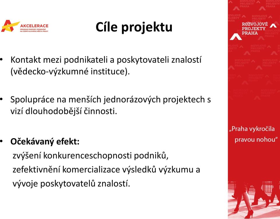 Spolupráce na menších jednorázových projektech s vizí dlouhodobější