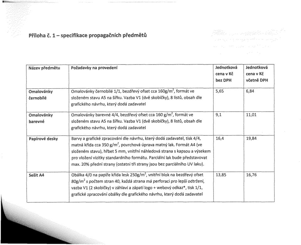 cca 160g/m 2, formát ve složeném stavu A5 na šířku.