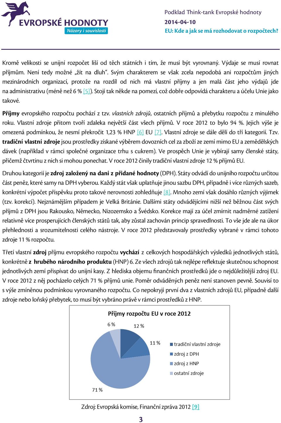 Stojí tak někde na pomezí, což dobře odpovídá charakteru a účelu Unie jako takové. Příjmy evropského rozpočtu pochází z tzv. vlastních zdrojů, ostatních příjmů a přebytku rozpočtu z minulého roku.