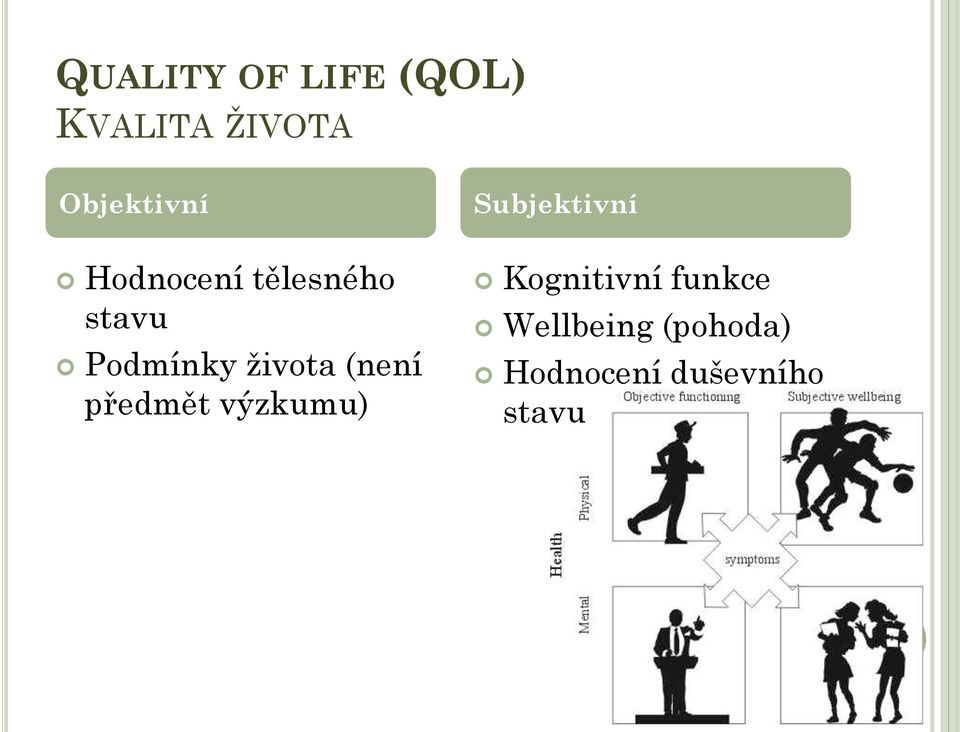 ţivota (není předmět výzkumu) Subjektivní