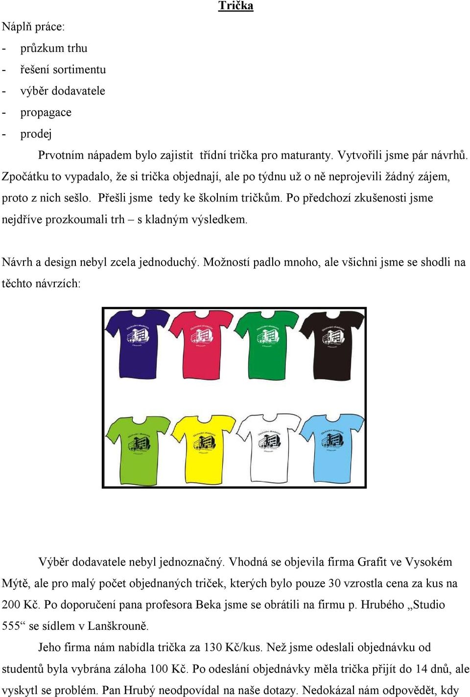 Po předchozí zkušenosti jsme nejdříve prozkoumali trh s kladným výsledkem. Návrh a design nebyl zcela jednoduchý.