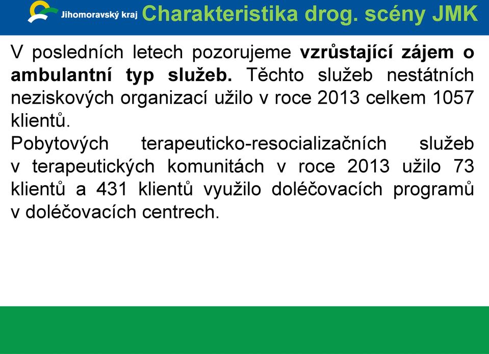 Těchto služeb nestátních neziskových organizací užilo v roce 2013 celkem 1057 klientů.