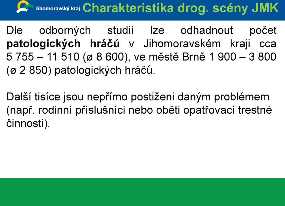 Jihomoravském kraji cca 5 755 11 510 (ø 8 600), ve městě Brně 1 900 3 800 (ø 2