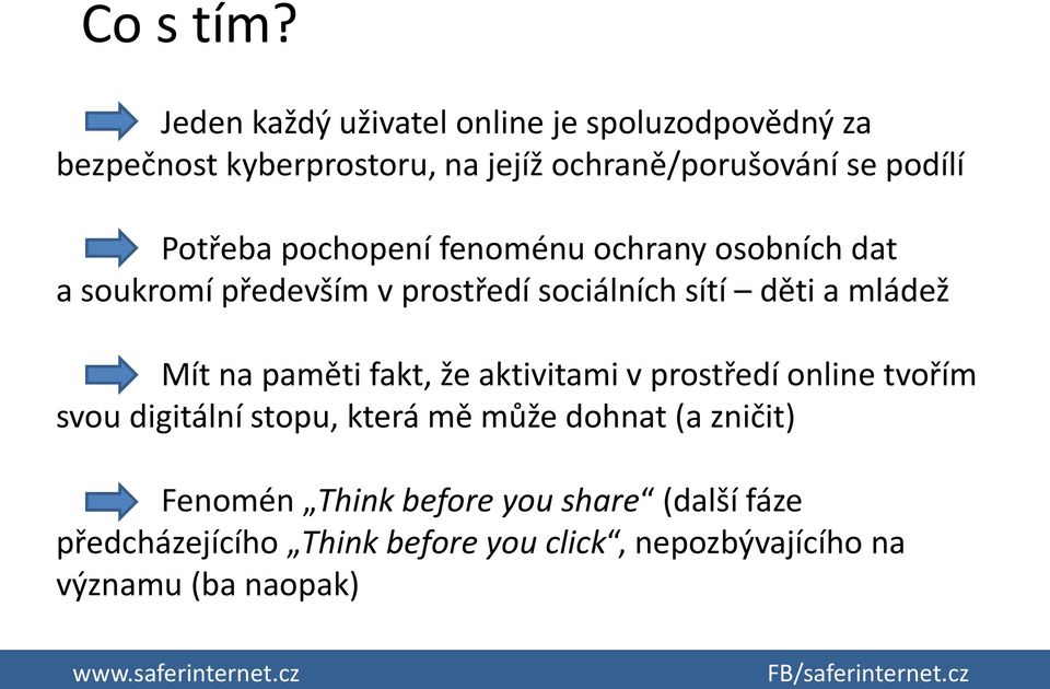Potřeba pochopení fenoménu ochrany osobních dat a soukromí především v prostředí sociálních sítí děti a mládež Mít na