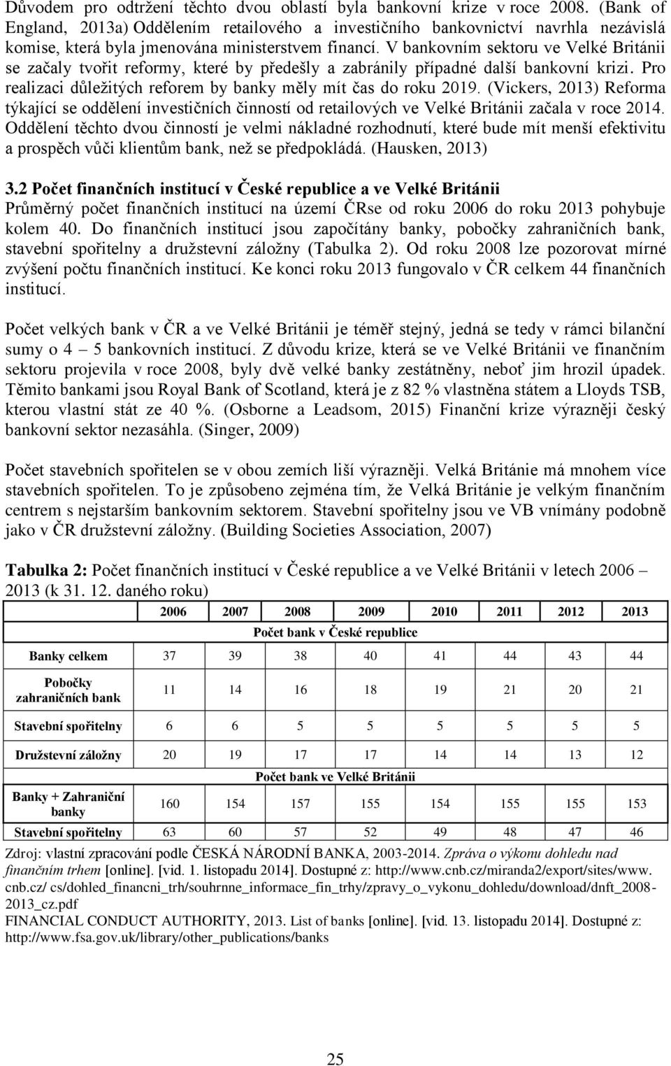 V bankovním sektoru ve Velké Británii se začaly tvořit reformy, které by předešly a zabránily případné další bankovní krizi. Pro realizaci důležitých reforem by banky měly mít čas do roku 2019.
