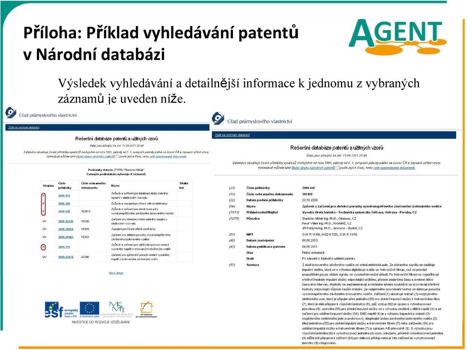 detailnější informace k jednomu z vybraných