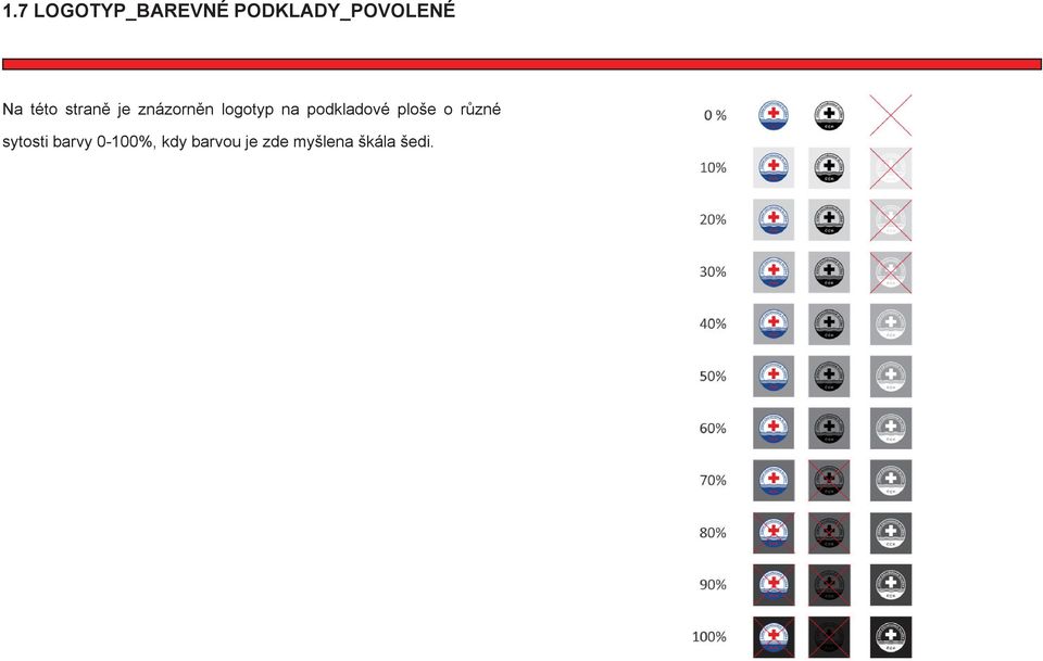 podkladové ploše o různé sytosti barvy