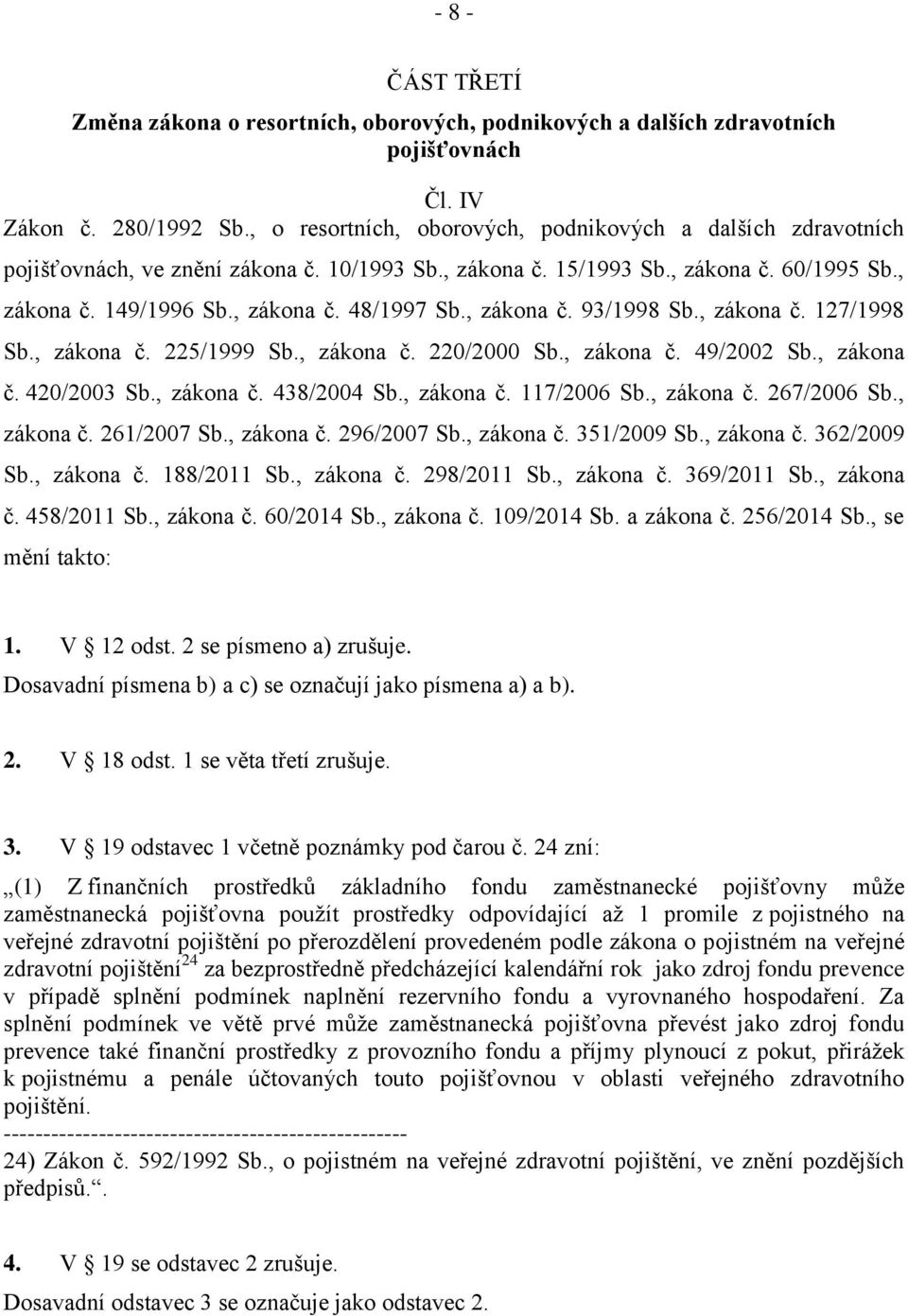 , zákona č. 93/1998 Sb., zákona č. 127/1998 Sb., zákona č. 225/1999 Sb., zákona č. 220/2000 Sb., zákona č. 49/2002 Sb., zákona č. 420/2003 Sb., zákona č. 438/2004 Sb., zákona č. 117/2006 Sb.