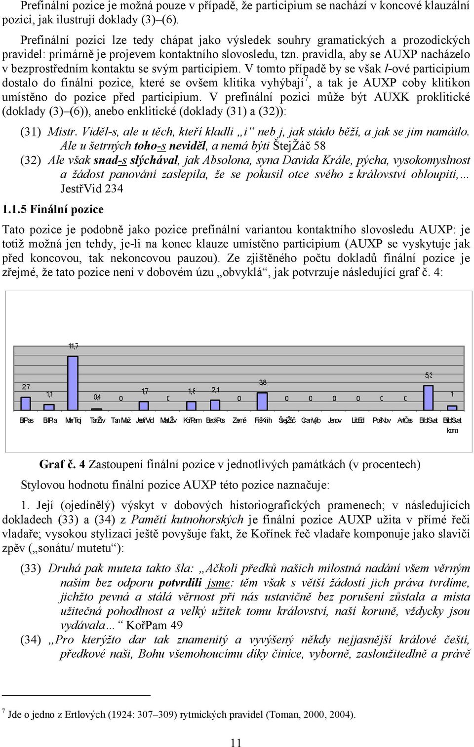 pravidla, aby se AUXP nacházelo v bezprostředním kontaktu se svým participiem.