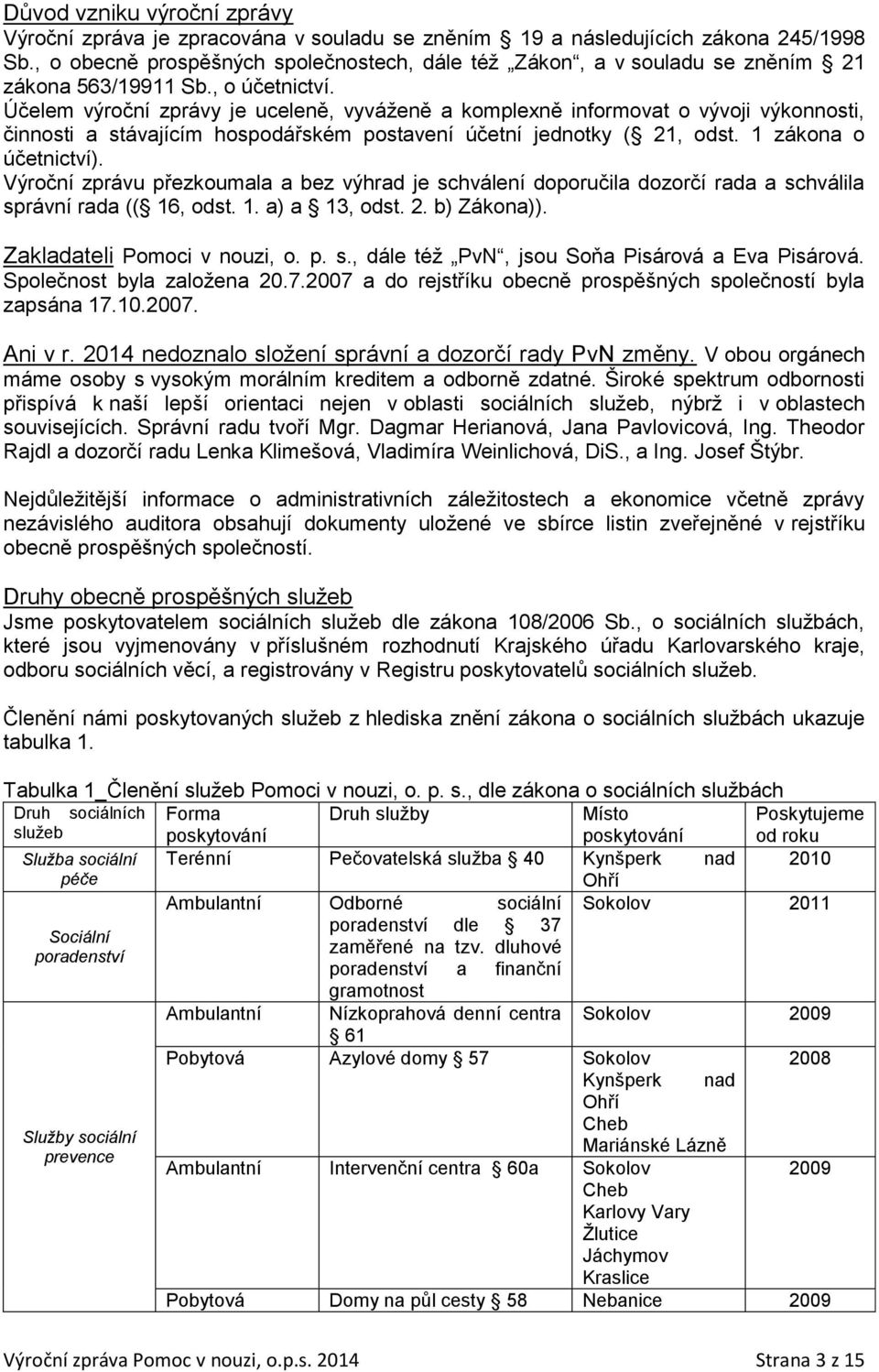 Účelem výroční zprávy je uceleně, vyváženě a komplexně informovat o vývoji výkonnosti, činnosti a stávajícím hospodářském postavení účetní jednotky ( 21, odst. 1 zákona o účetnictví).