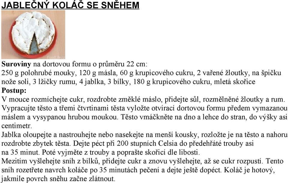 Vypracujte těsto a třemi čtvrtinami těsta vyložte otvírací dortovou formu předem vymazanou máslem a vysypanou hrubou moukou. Těsto vmáčkněte na dno a lehce do stran, do výšky asi centimetr.