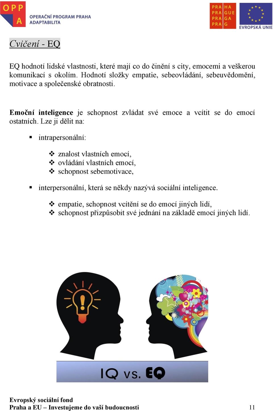 Emoční inteligence je schopnost zvládat své emoce a vcítit se do emocí ostatních.