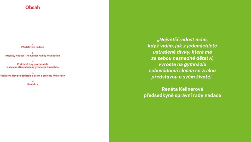 Kontakty Největší radost mám, když vidím, jak z jedenáctileté ustrašené dívky, která má za sebou nesnadné