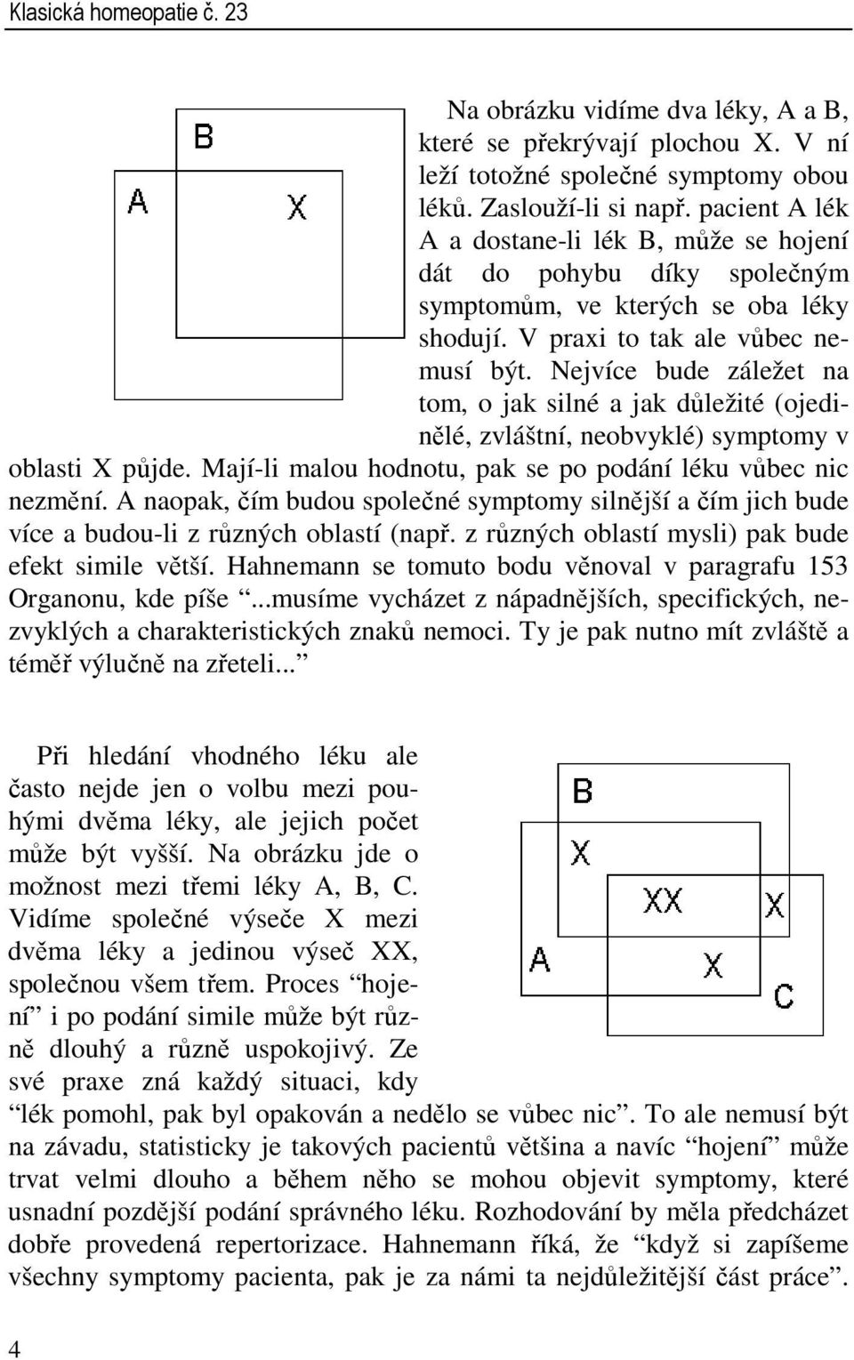 Nejvíce bude záležet na tom, o jak silné a jak důležité (ojedinělé, zvláštní, neobvyklé) symptomy v oblasti X půjde. Mají-li malou hodnotu, pak se po podání léku vůbec nic nezmění.