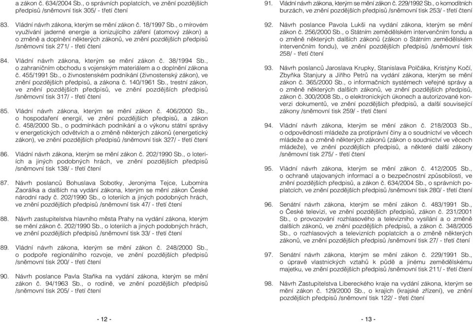 Vládní návrh zákona, kterým se mění zákon č. 38/1994 Sb., o zahraničním obchodu s vojenským materiálem a o doplnění zákona č. 455/1991 Sb.