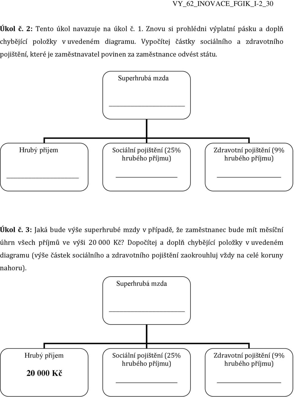 3: Jaká bude výše superhrubé mzdy v případě, že zaměstnanec bude mít měsíční úhrn všech příjmů ve výši 20 000 Kč?
